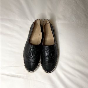 Chanel Leather lambskin Black Espadrilles